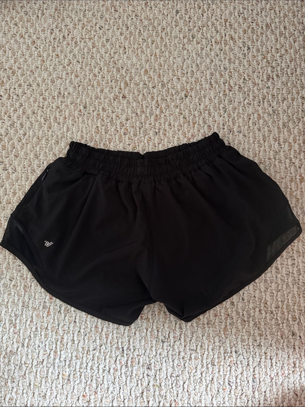 Varsity lululemon look alike Black Women's Athletic Shorts